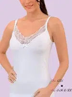 İmer 1231 Dantelli Likralı Modal Atlet Beyaz