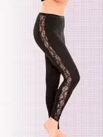 İmer 4359 Modal Kenarı Desenli Likralı Tayt Siyah detay görünüm