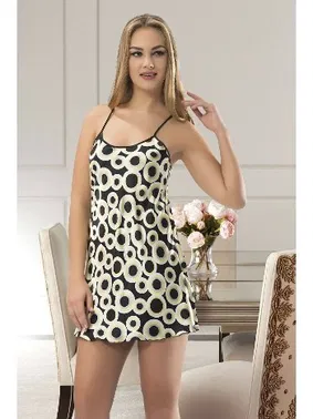 Sistina İnce Askılı Gecelik Tek Parça Saten  Sistina M-384