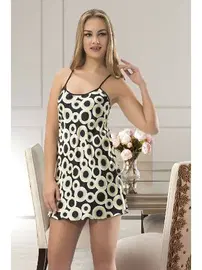 Sistina İnce Askılı Gecelik Tek Parça Saten  Sistina M-384