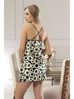 İnce Askılı Gecelik Tek Parça Saten  Sistina M-384 Görsel detay görünüm