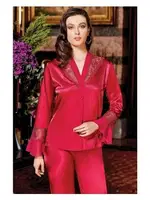 Jeremi 622 İPek Saten Dantelli 6'Lı Takım Fuşya farklı açı
