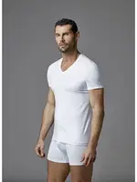 Konpakt Likralı O Yaka T-Shirt Dagi D5120 Beyaz farklı açı