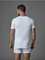 Konpakt Likralı O Yaka T-Shirt Dagi D5120 Beyaz detay görünüm