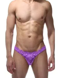 La Blinque La Blinque Erkek Mor Dantel Tanga Külot 15411