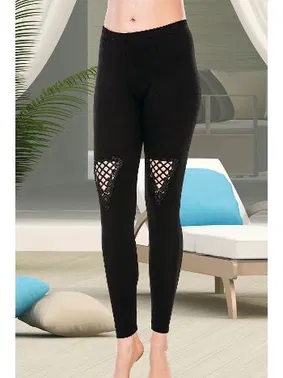 Lady Lady Diz Üstü File Güpürlü Bayan Tayt 8146