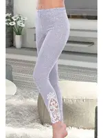 Lady Paça Kenarları Güpürlü Penye Uzun Bayan Tayt 8134 Görsel