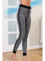 Lady Siyah Kuşaklı Kırçıllı Penye Bayan Tayt 8165 Görsel