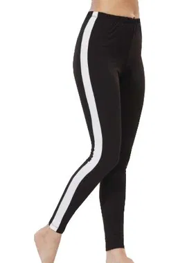 Lady Lady Yanları Beyaz Şeritli Penye Bayan Tayt 8167