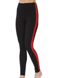 Lady Lady Yanları Kırmızı Şeritli Penye Bayan Tayt 8166