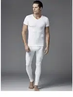 Likralı V Yaka Kısa Kol Termal Üst Eros ES 1456 Ekru