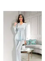 Lohusa 3 lü Pijama Takım XSES 2190 Mavi görsel 5