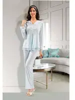 Lohusa 3 lü Pijama Takım XSES 2190 Mavi görsel 6