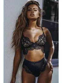 Merry See Merry See 3138 Siyah Şık Dantel Sütyen Külot Takım