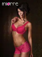 Miorre Dolgusuz Dantel Sütyen Takım Fuşya