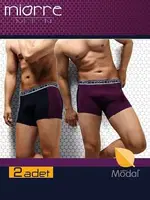 Miorre Felıx 2'Li Paket Modal Erkek Boxer Lacivert-Magenta