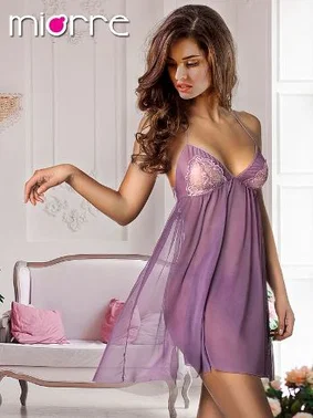 Miorre Transparan Tül İnce Askılı Gecelik Takım Miorre 001-000026