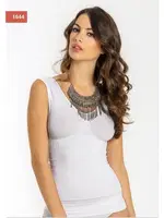 Miss Fit Kalın Askılı Korsajlı Atlet 1644 Beyaz