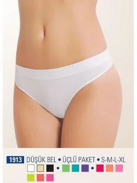 NBB NBB 1913 Düşük Bel Üçlü Paket Dikişsiz - Alternatif Görünüm