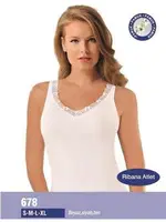 NBB Dantelli Atlet 678 Beyaz detay görünüm