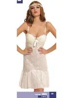 NBB Destekli Sütyenli Gecelik 3865 Ekru detay görünüm