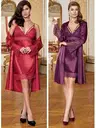 Nurteks 5351 Saten Kimono Takım Gecelik Sabahlık