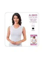 Öztaş Bayan Viskon Kolsuz Sıfır Yaka A2653 Beyaz detay görünüm