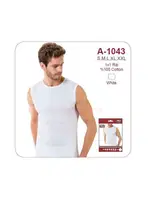 Öztaş Erkek Ribana Kolsuz Sıfır Yaka Atlet A1043 Beyaz farklı açı