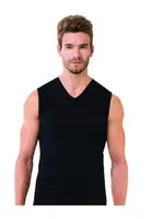 Öztaş Erkek Ribana Kolsuz V Yaka A1057 Siyah