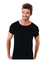 Öztaş Erkek Ribana Sıfır Yaka A1059 Siyah