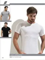Pamuk Elastan Sıfır Vaka Erkek T-Shirt Erdem 1122 - 3 Adet Beyaz görsel 5