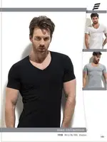 Pamuk Elastan V Vaka Erkek T-Shirt Erdem 1119 görsel 5