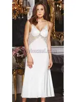 Penye Dantelli Uzun Altılı Set Takım Jeremi 582 Ekru detay görünüm