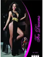 Renkli Kuşaklı Yırtmaçlı Baştan Çıkarıcı Gecelik For Dreams 8083 farklı açı