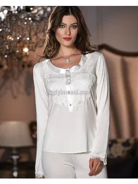 Jeremi Saten 3'lü Pijama Takım Jeremi 2593 - Alternatif Görünüm