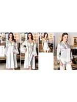 Saten Altılılı Çeyiz Takım Jeremi 450 Ekru farklı açı