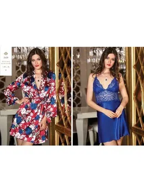 Jeremi Saten Gecelik Sabahlık Takım Jeremi 2620