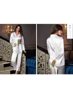 Saten Pijama Takım Jeremi 6523 Ekru