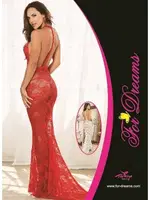 Sırt Dekolteli Komple Dantel Uzun Gecelik For Dreams 8100 görsel 4