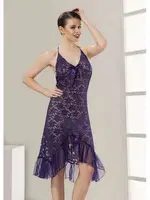 Sistina S-633 Tek Parça Şifon Gecelik Mor