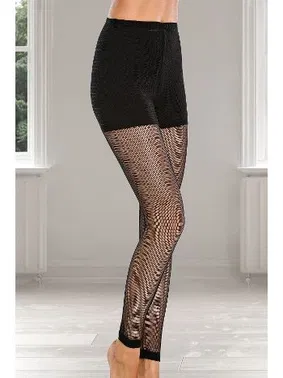 Lady Lady Yarısı Tül Detaylı Penye Bayan Tayt 8132