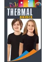 Unisex Çocuk Kısa Kol Termal Ust Anıt 4779 Siyah detay görünüm