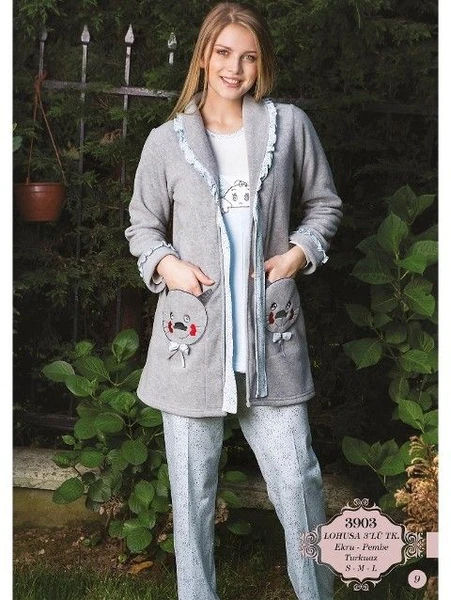 Bone Club 3903 Penye Lohusa Sabahlık Pijama Takım