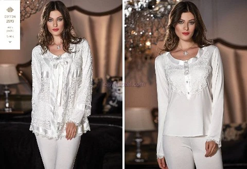 Saten 3'lü Pijama Takım Jeremi 2593