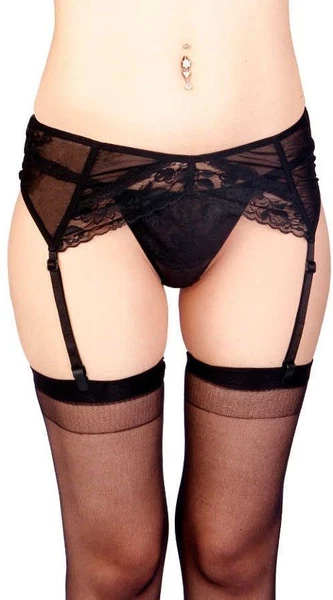 Vixson Dantelli Seksi Siyah Jartiyer Takım