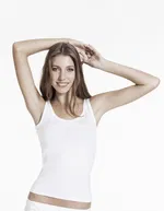 Çift Kaplan Elastanı Atlet 744 Beyaz