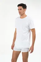 Kom Erkek Hulio Bisiklet Yaka 2 li Erkek Tshirt Beyaz görsel 7