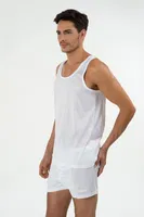 Kom Erkek Atlet - Elite Pamuk Merserize Askılı Erkek Atlet Beyaz görsel 5