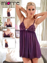 Miorre Miorre Babydoll Takım Askılı Mor Renk