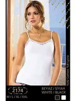 Anıt Bayan Askılı Dantelli Atlet 2174 Beyaz farklı açı